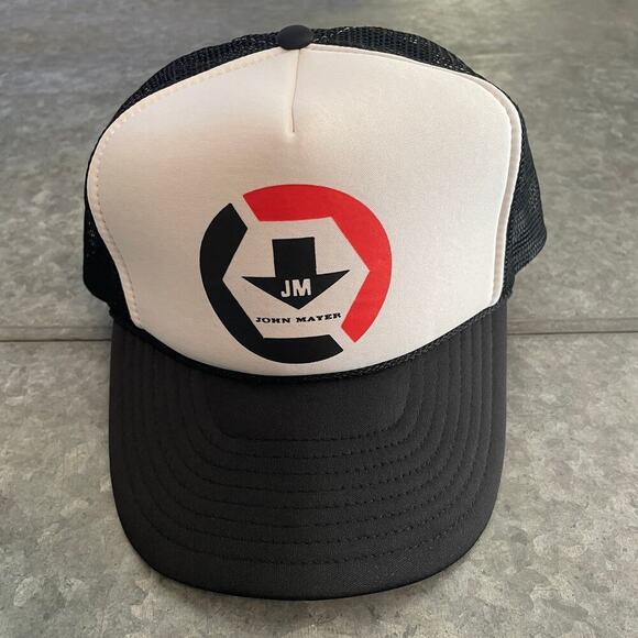 Vintage John Mayer Snapback Trucker Hat Cap Black Tour Band Concert 90s Y2K - Picture 1 of 9